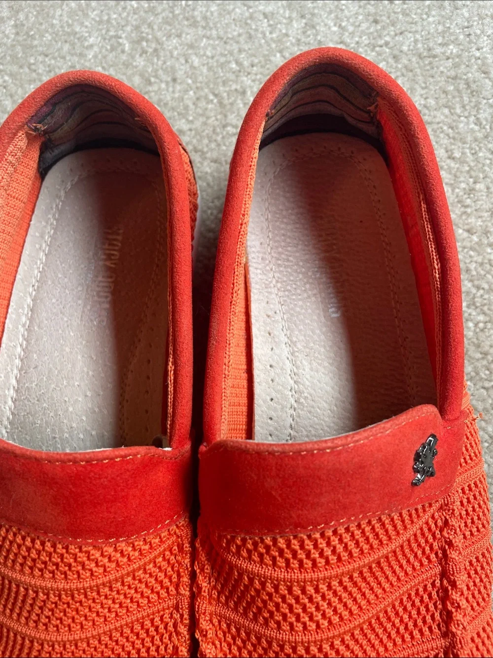 Stacy Adams Men's Slip-On Knit Loafers in Bright Red-Orange